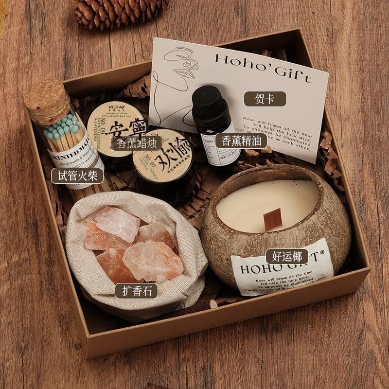 Lucky Birthday Gift Aromatherapy Candle Gift Box, High-End Coconut Companion Gift, Niche Scented Candle Gift Set for Women, Creative