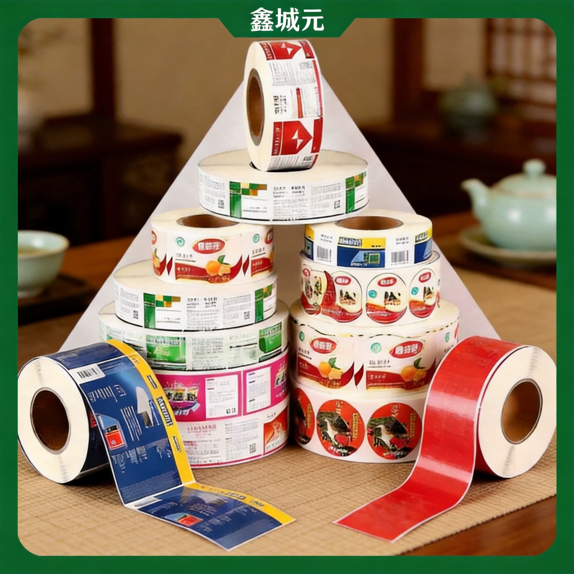 Custom Adhesive Labels for Tea Caddies, Food Stickers, Specialty Paper, Cosmetic Roll Labels