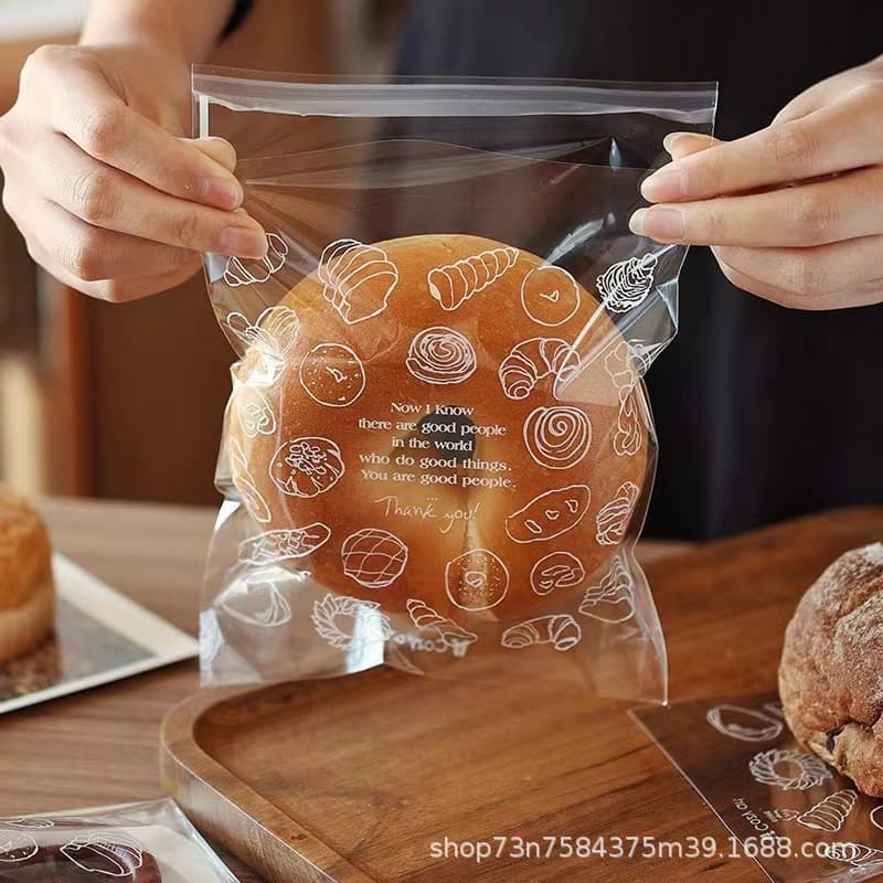 Bread Packaging Bags Self-Adhesive Seal Boxes for Bagels Toast Donuts Individual Disposable Clear Bakery Takeout Small