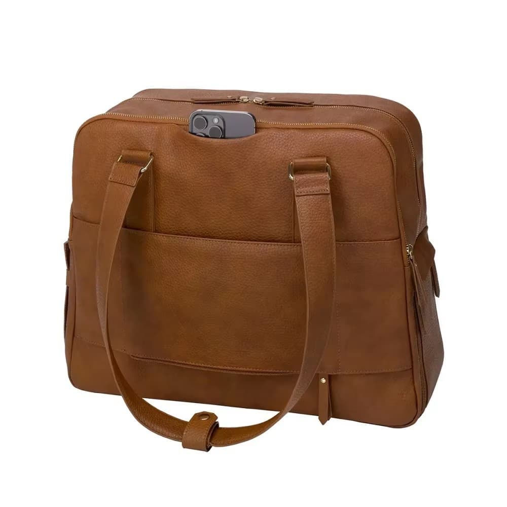 Stylish Vegan Leather Baby Bag Waterproof Mom Tote for Work Classic Baby Diaper Bag Multifunctional