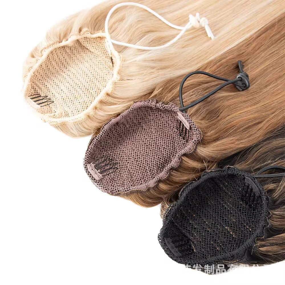 Ponytail Hair, Drawstring Ponytail, Tie-On Ponytail, Clip-In Ponytail, Real Human Hair Can Be Permed, Ponytail Extension