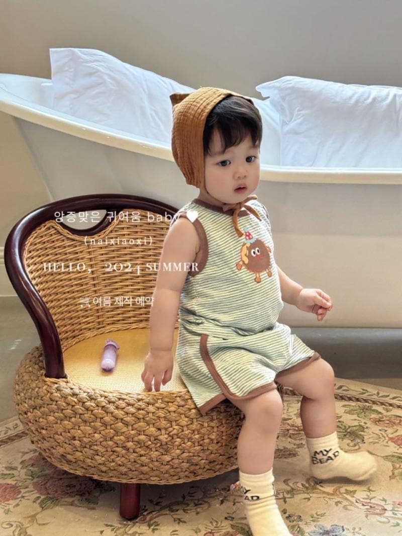 2026 Summer New Baby Cartoon Striped Vest Shorts Two-Piece Set, Cute Boys and Girls Outfit for Outings