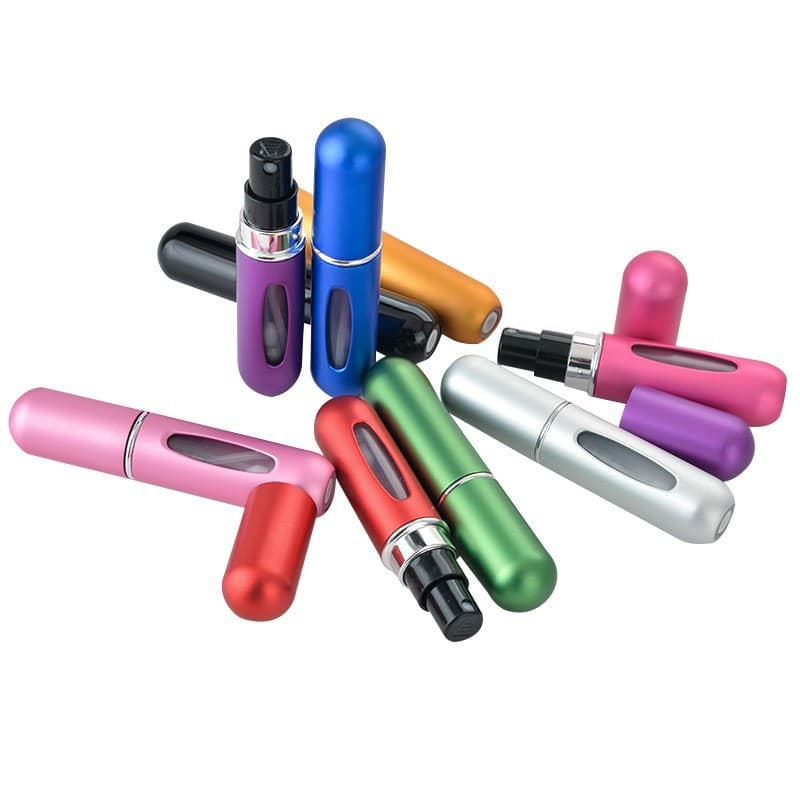 In Stock 5ml Bottom-Fill Perfume Refillable Bottle Aluminum Mini Self-Pumping Refillable Spray Bottle Logo Printable