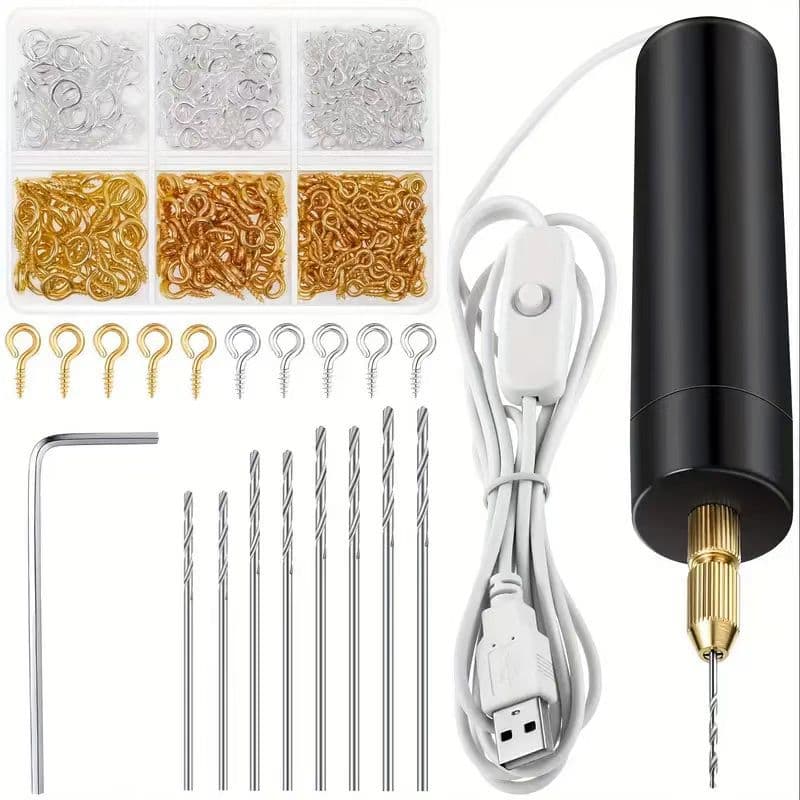 Cross-border Neutral Packaging DIY Mini Electric Drill USB Electric Drilling Machine Acrylic Wood Drilling with Chuck