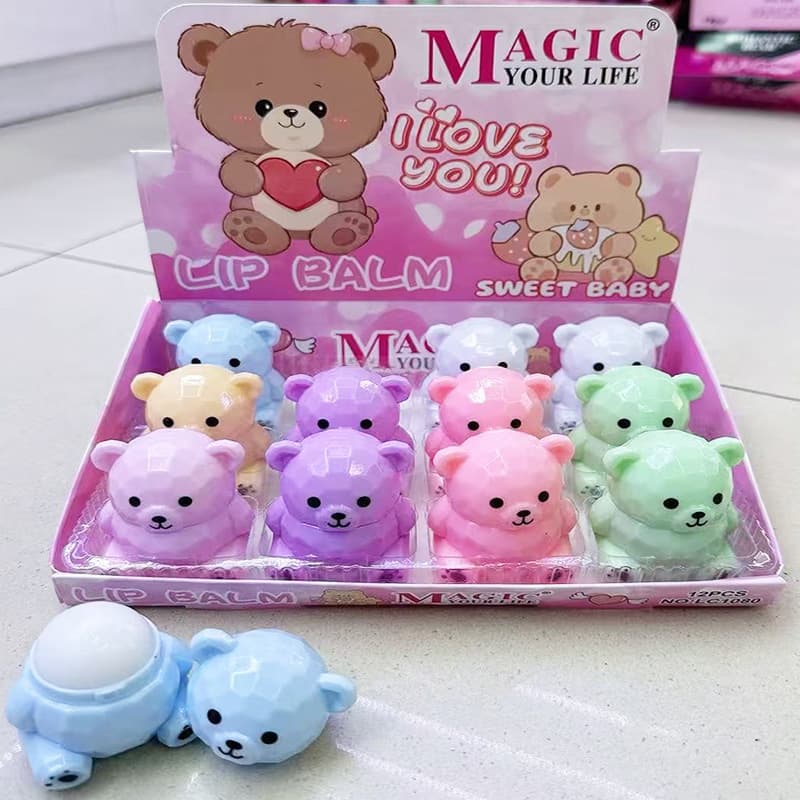 New foreign trade cross-border cute cartoon bear mermaid penguin lip jelly lip balm lip care spot wholesale