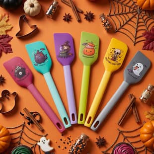 Halloween Baking Silicone Spatula Macaron Color Cake Cream Spatula Detachable Kitchen Silicone Butter Scraper