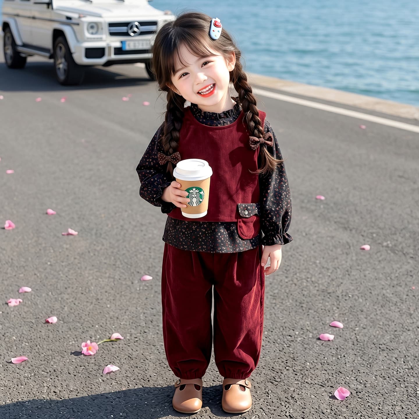 Girls' Floral Corduroy 3-Piece Set 2026 Fall New Korean Style Trendy Outfit Drop Shipping Children's Clothing