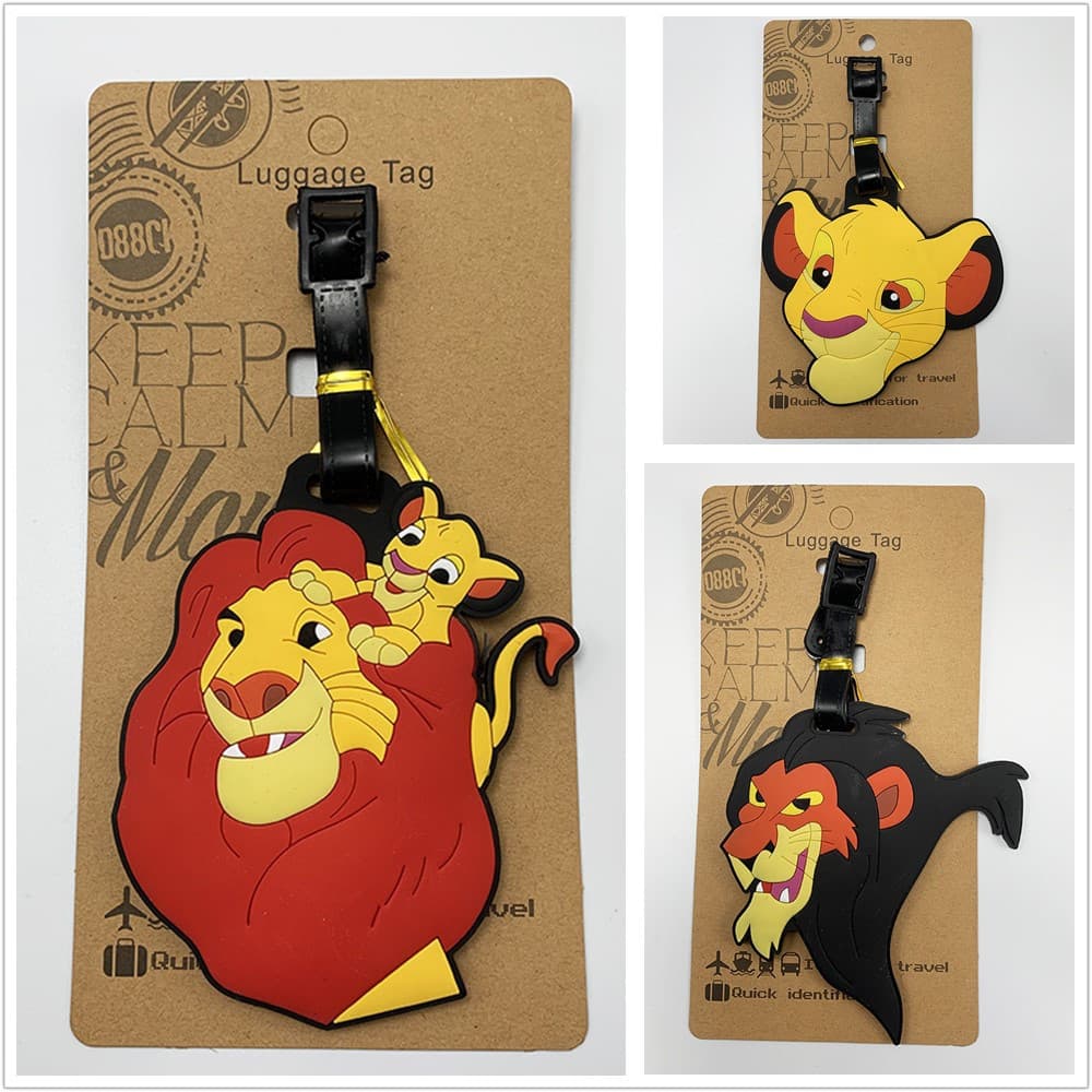 Cartoon Lion King Luggage Tag Little Lion Creative Travel Accessory Soft PVC Suitcase Pendant Luggage Identification Tag