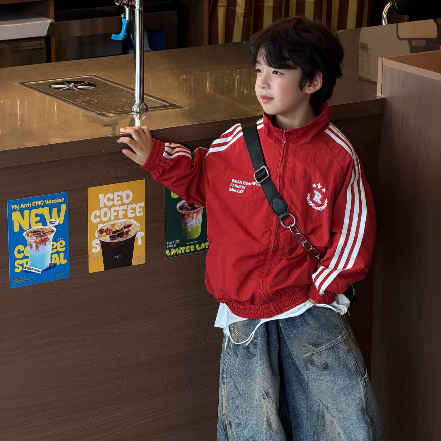 Tairu 2026 Fall New Kids Outdoor Korean Casual Sporty Jacket Boys' Stylish Coat Windbreaker