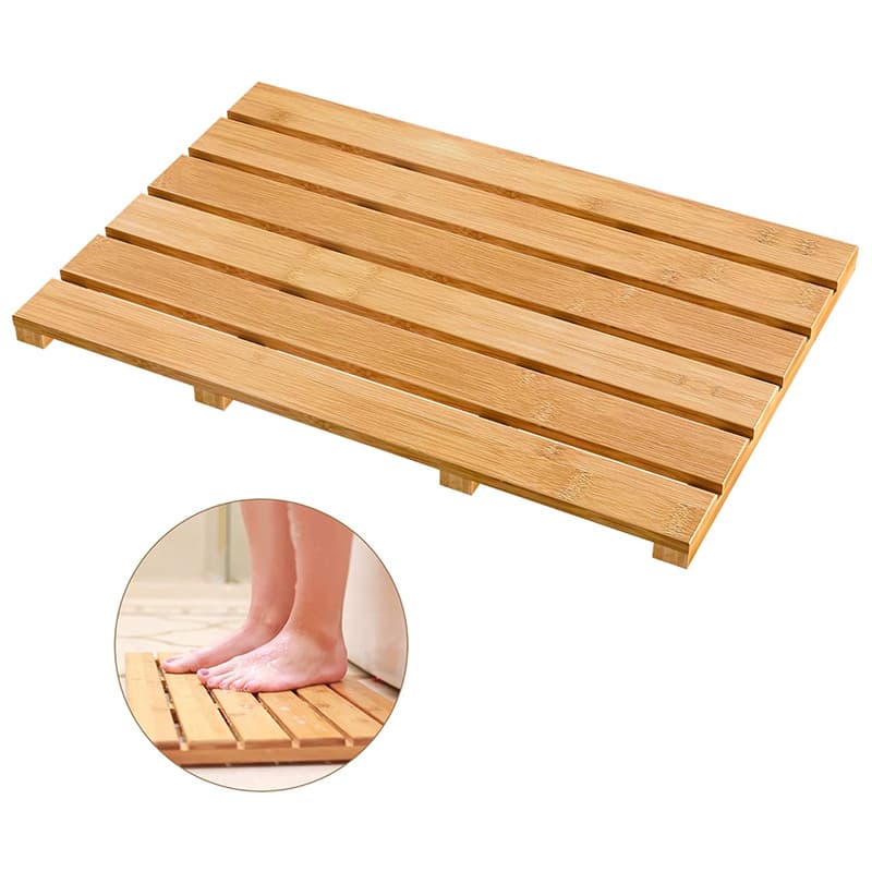 Cross-border Bamboo Non-Slip Bath Mat Solid Wood Hotel Bathroom Shower Footboard Non-Slip Mat Shower Floor Mat