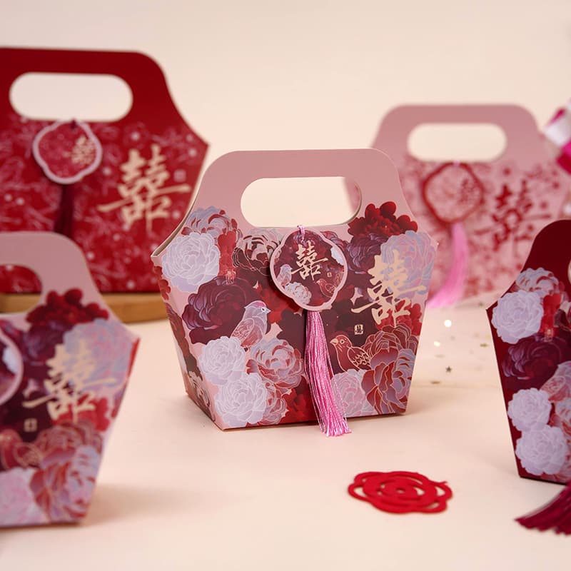 Chinese Style New Chinese Wedding Candy Box, Wedding Favor Gift Box, Premium Wedding Handbag Candy Bag