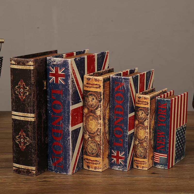 Fake Book Simulation Model Decoration for Study Office Bookshelf Vintage Decor Photography Prop Craft Ornament