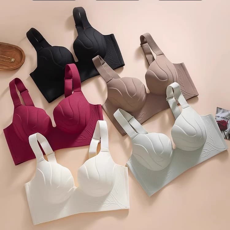 Cross-border Plus Size Women's Seamless Underwear Large Bust Minimizing Push-Up Side Boob Control Anti-Sagging Anti-Spread Shaping Bra