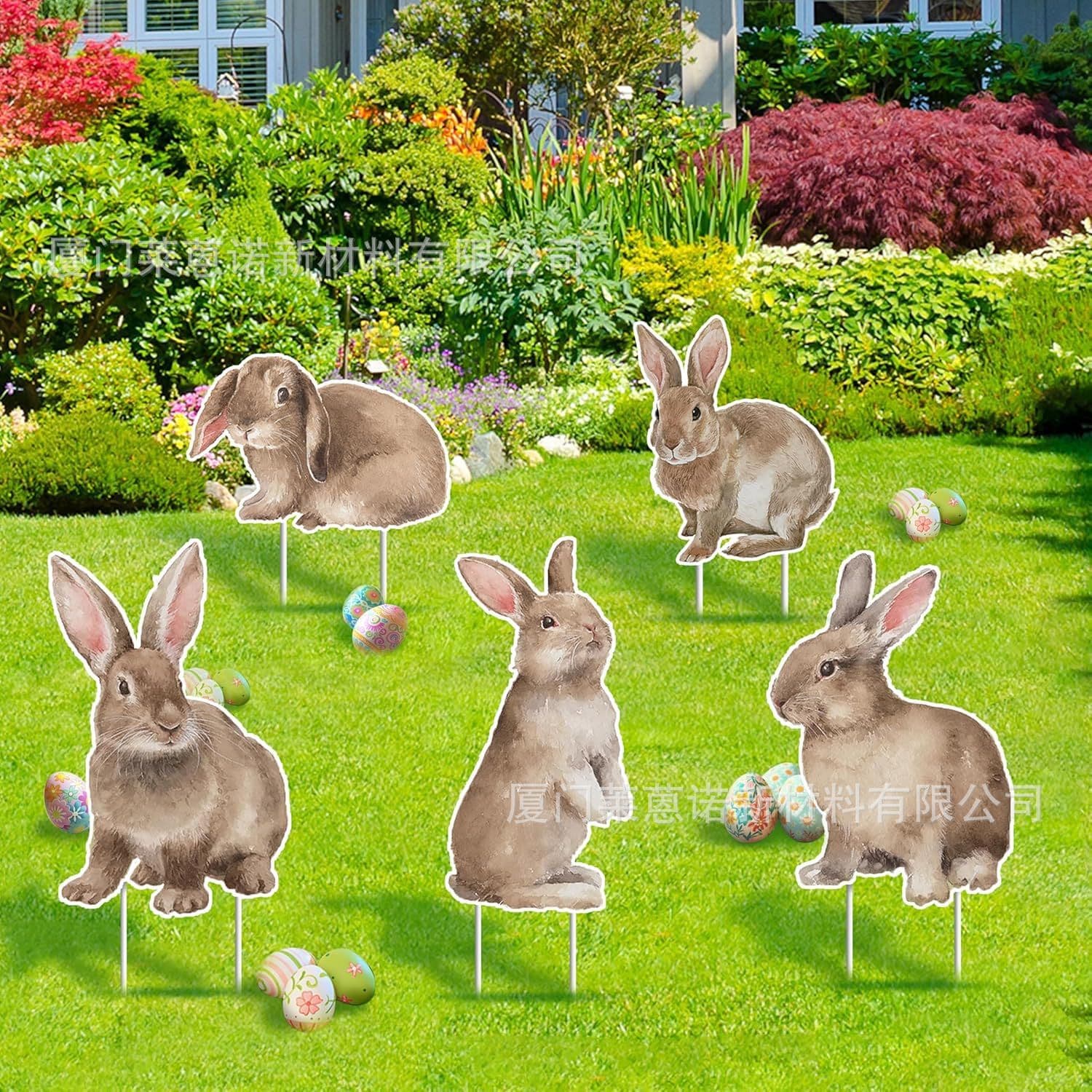 Cross-border Best-selling Easter Ground Stakes with Eggs, Chicks, and Rabbits for Outdoor Lawn and Garden Decoration, Customizable, Waterproof and Sun-resistant