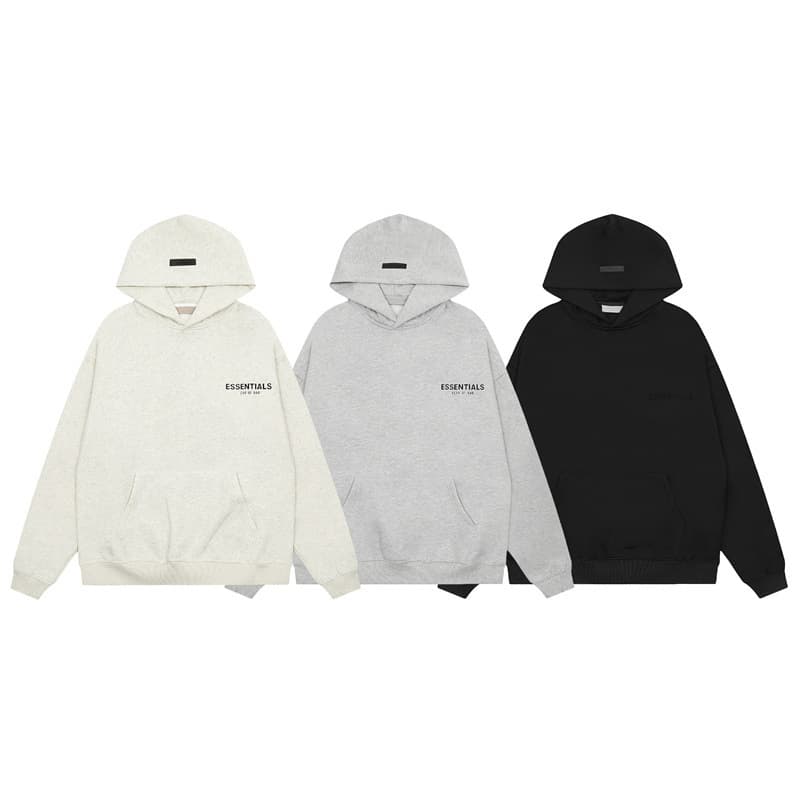 FOG Hoodie for Men, Hooded with Fleece Lining, American Streetwear Brand with Flocking ESSENTIALS, Loose Fit Couple Sweatshirt Jacket
