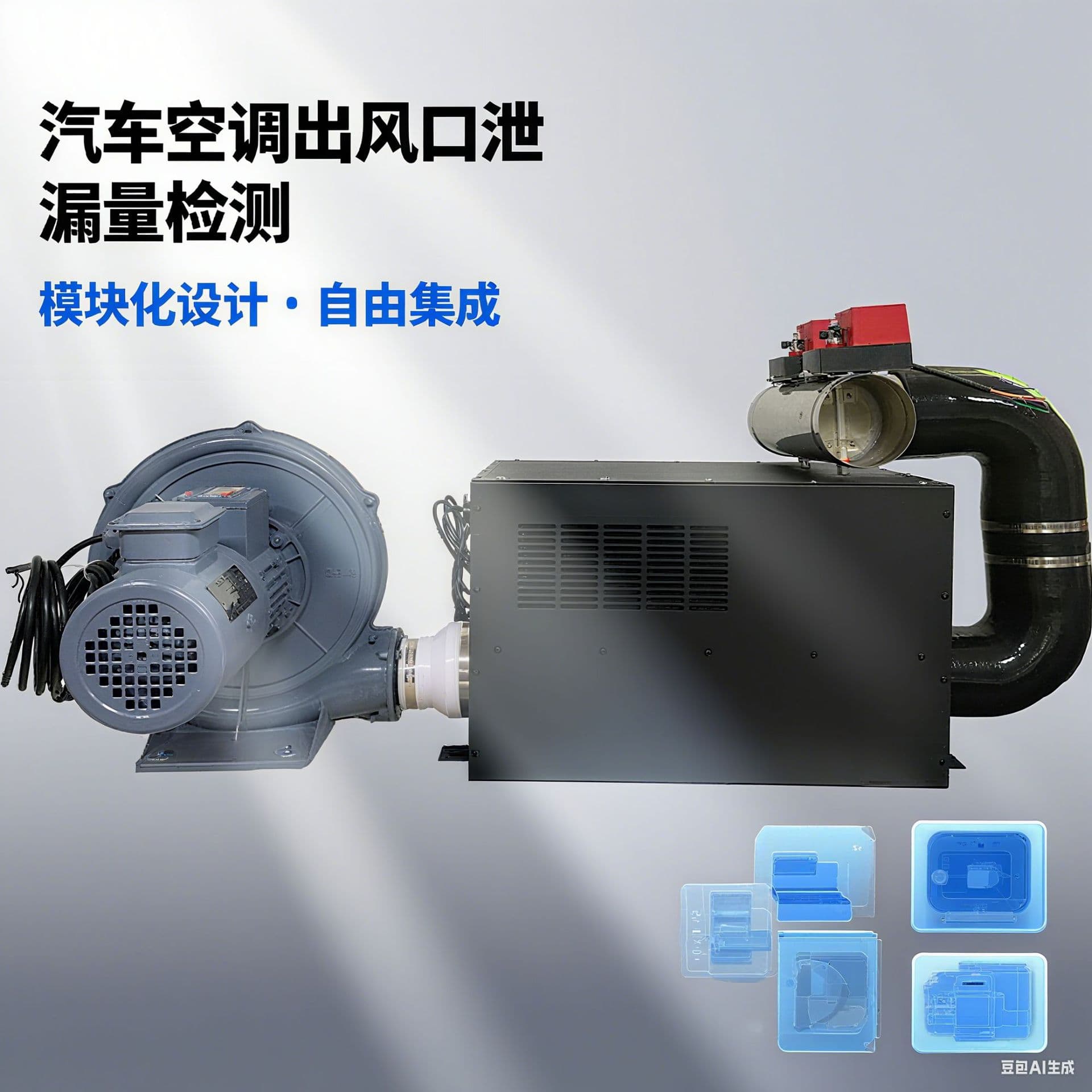 Compact Automotive Air Outlet Leakage Tester System, Medium Pressure Fan with Adjustable Test Pressure