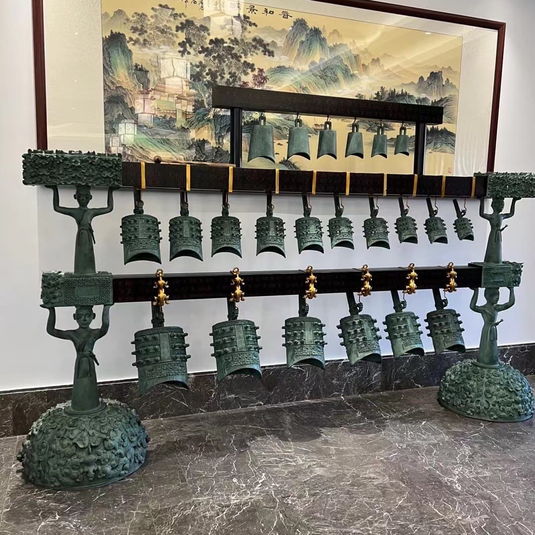Marquis Yi of Zeng Bells Pure Bronze Classical Instrument, Antique-style Prop/Ornament, Performance Instrument, Wedding/Film Prop