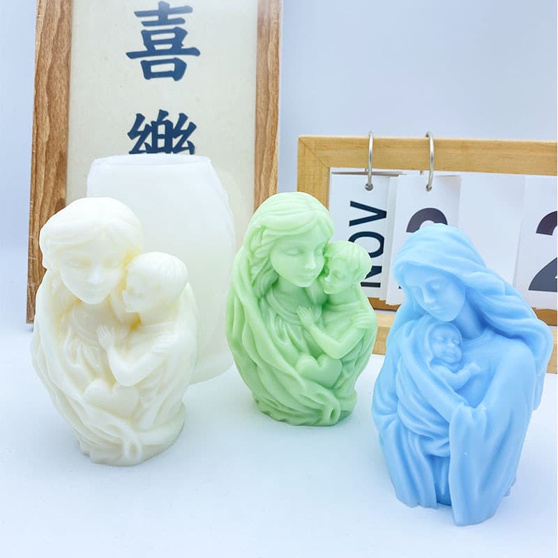 Cross-Border Mother and Child Mother's Day Aromatherapy Candle Silicone Mold DIY Portrait Thanksgiving Candle Mold