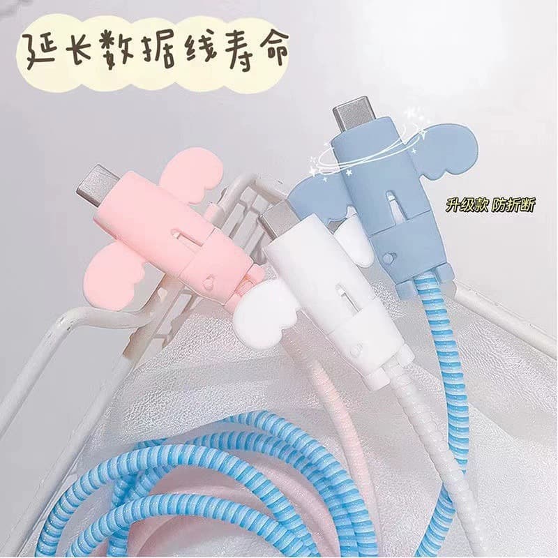 Anti-breakage cartoon charging cable protective case, popular internet celebrity little angel Apple data cable connector protective case