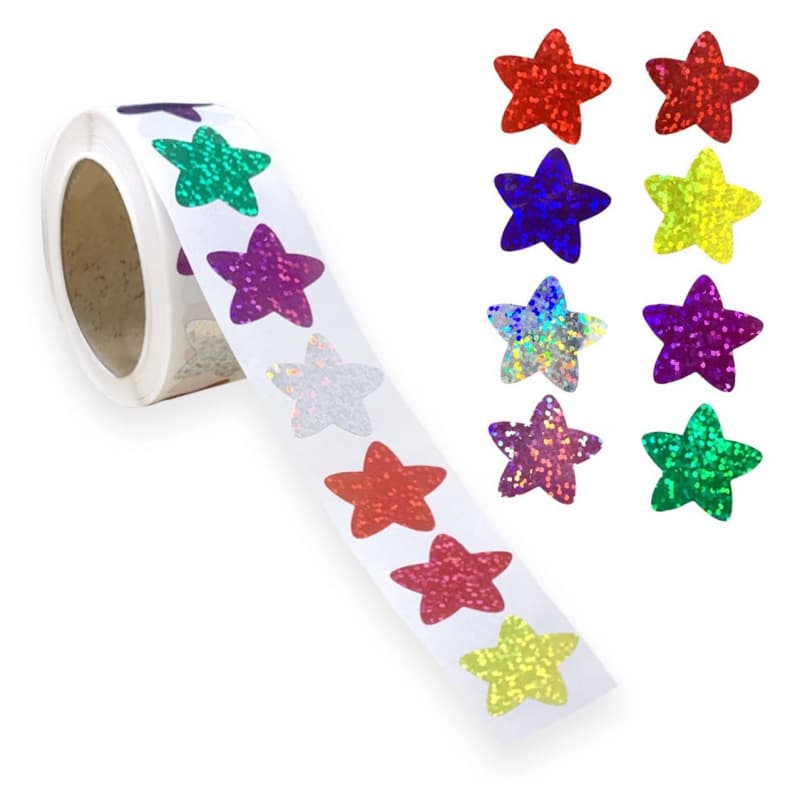 500 Sheets/Roll Cross-Border Hot Selling Tape Star Reward Stickers Journal Material Decoration Envelope Seal Stickers