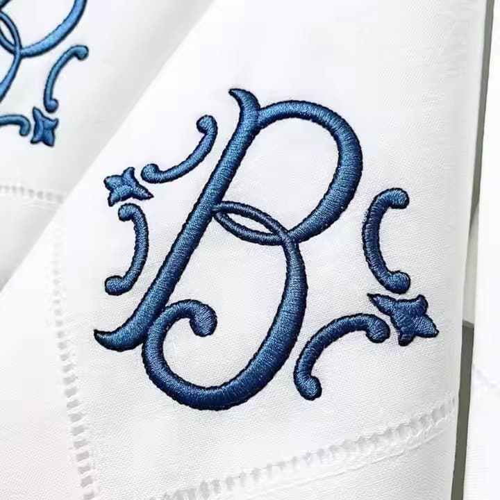 Custom Embroidery Logo Trademark Computer Embroidery Napkin Cloth Clothing Wedding Celebration Cross-border Pattern Embroidery Flower
