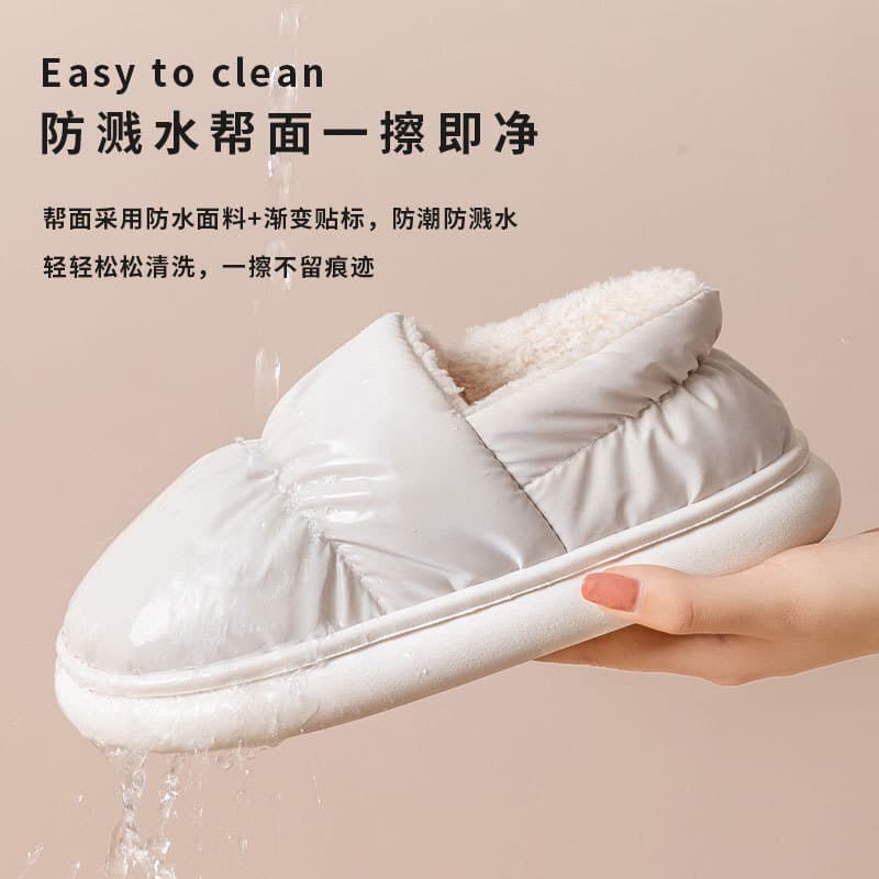 Winter Cotton Slippers, Home Slippers for Women, Breathable Down-Proof Fabric, Extra Thick Non-Slip Heel Cover Warm Cotton Shoes, Men's Wholesale
