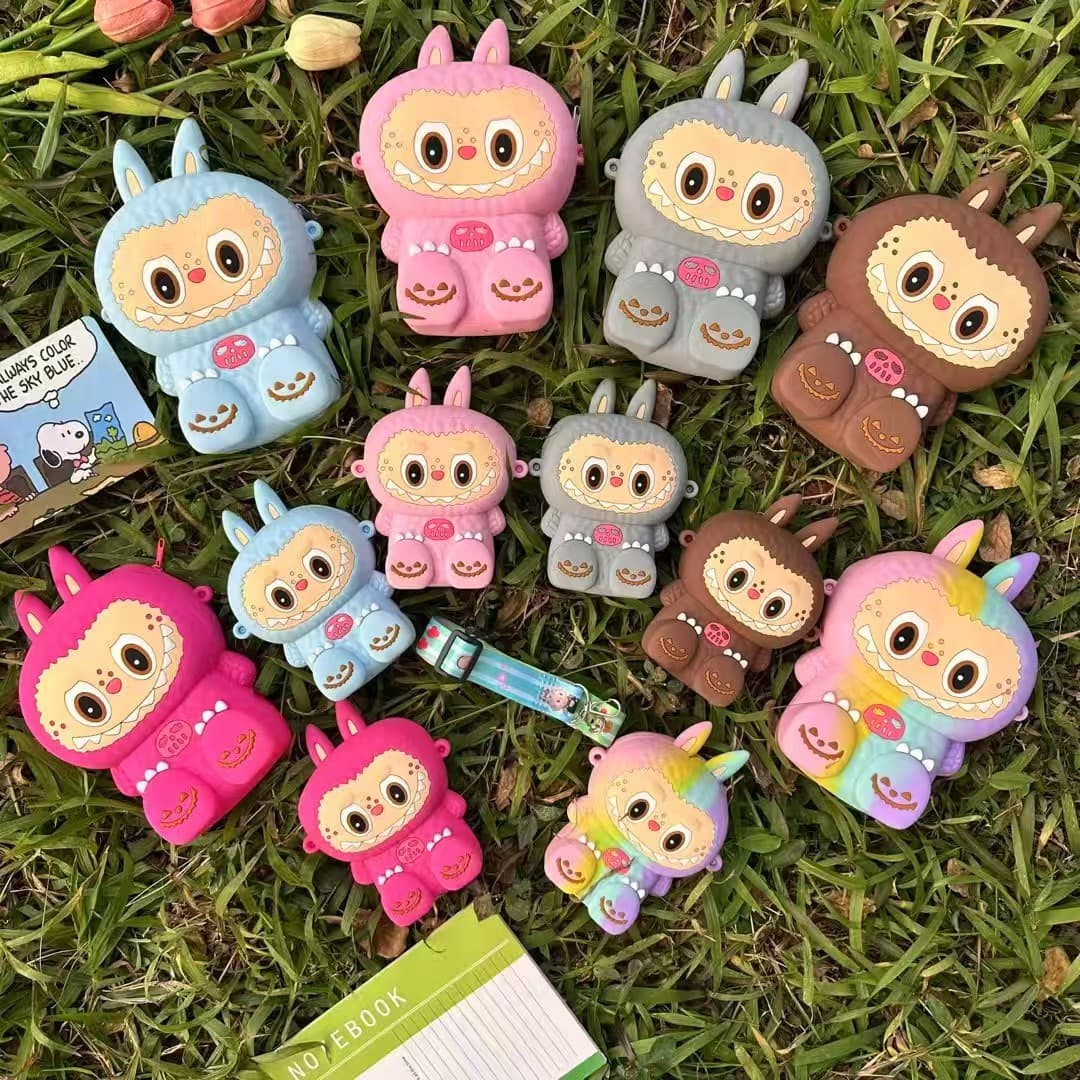 Factory Direct Sales 24 Hours Shipping Quality Labubu Silicone Coin Purse Kids Cartoon Outdoor Coin Purse Kids