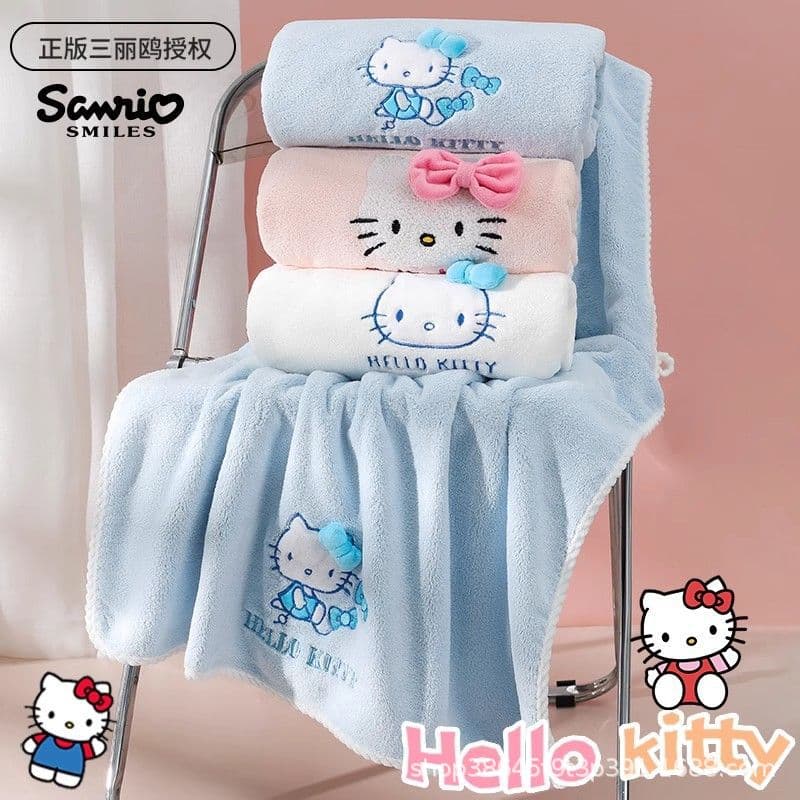Hello Kitty Kids Bath Towel, Absorbent Quick-Dry, Student Dorm Face Towel, Towel