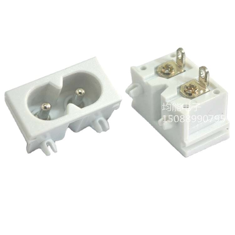 AC figure-8 22*12 power socket white two-hole two-pin full copper socket anti-leakage direct plug-in USB