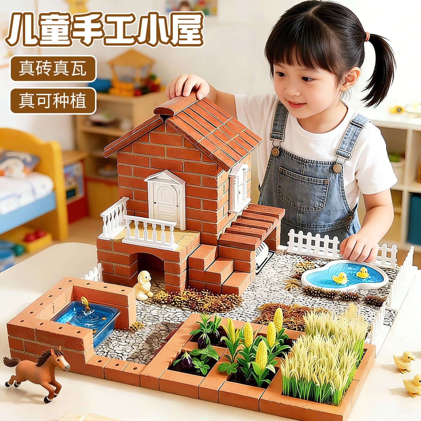Simulation wall creative DIY hut building house assembly assembly building model children's handmade early education educational toys