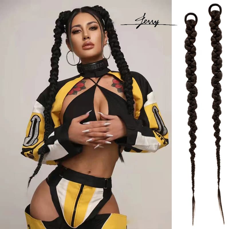 Long braids African dreadlocks twist braids weaving hair fake braids ponytail