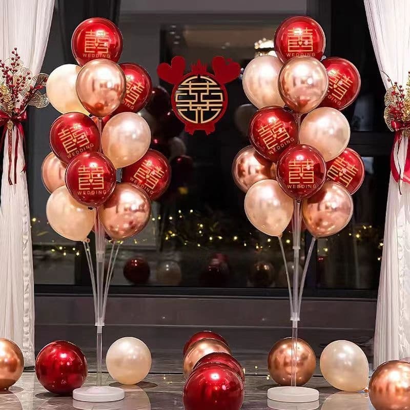Wedding room floor floating balloons engagement decoration romantic wedding new house table floating bracket layout set wedding supplies collection