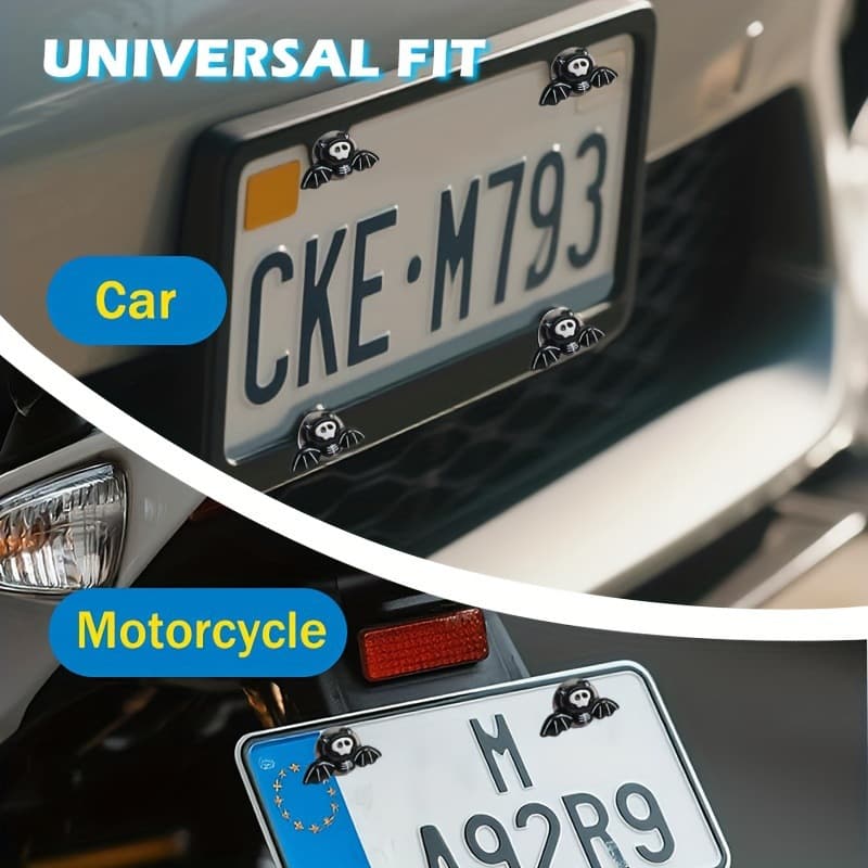 Dice License Plate Screw Fastener Kit, Car License Plate Bolts, Decorative Stainless Steel Aluminum Alloy
