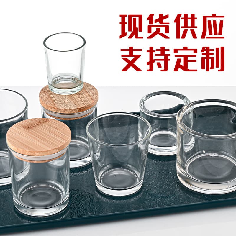 Factory direct sales transparent glass aromatherapy glass bottle thickened glass candle cup diy candlestick ornaments aromatherapy candle cup