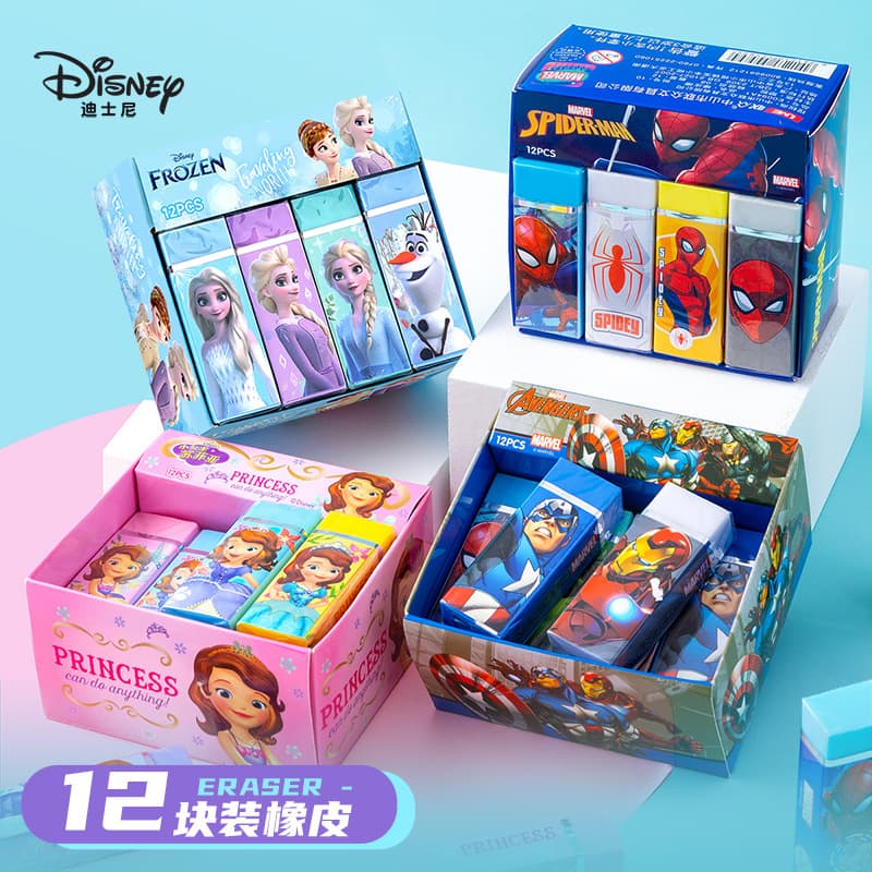Disney Eraser Cute Cartoon Eraser for Elementary School Students Creative Stationery Marvel Kids Eraser