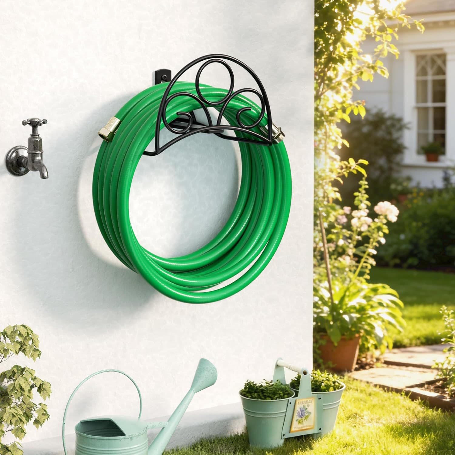 Iron Wall-Mounted Garden Hose Holder, Customizable Wholesale Cast Iron Garden Hose Rack