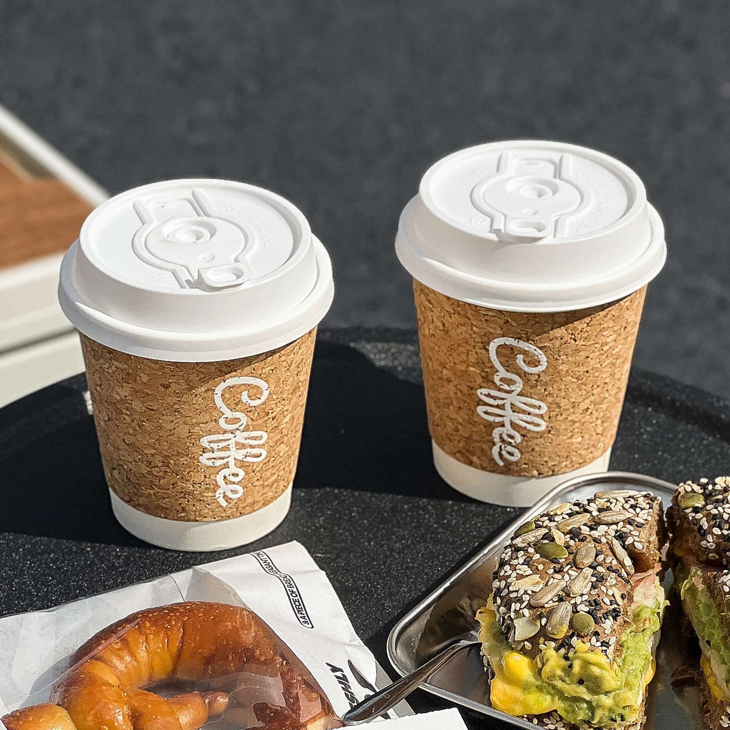 Internet celebrity cork cup disposable cup coffee cup with lid bark cup hot drink packaging commercial wholesale printing logo