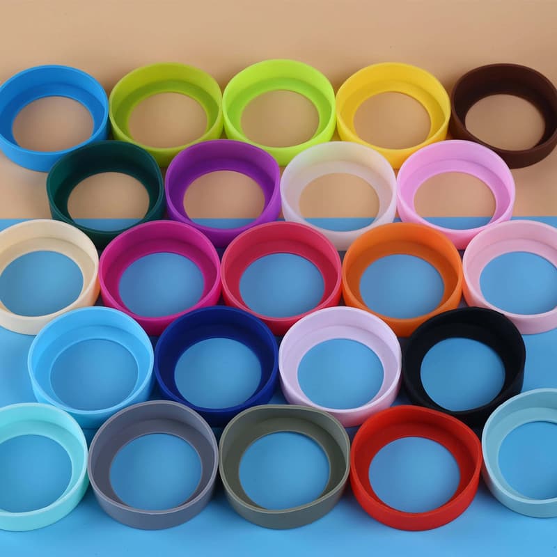 Silicone Cup Holders, Thermal Insulation, Cup Bottom Protectors, Anti-wear Water Bottle Silicone Coasters, Individually Packaged OPP