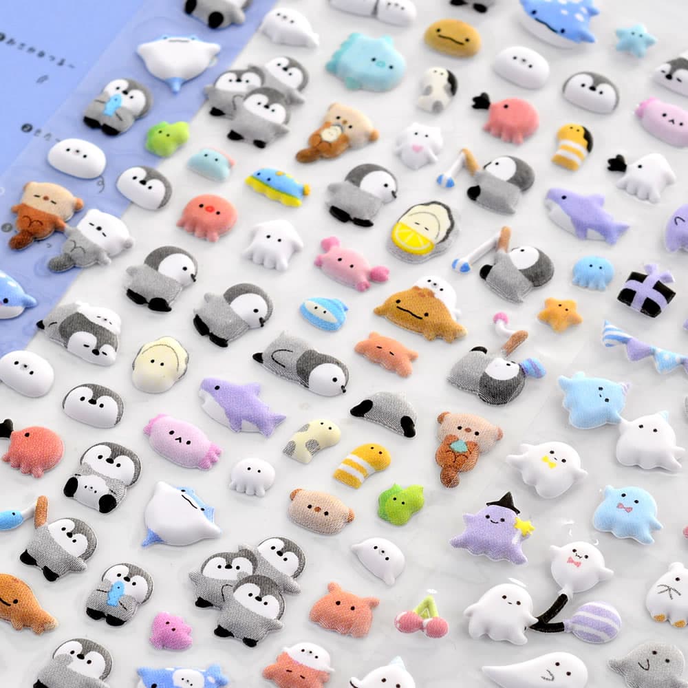 3D Puffy Stickers Cute Cartoon Animal Phone Case Decoration Japanese Style