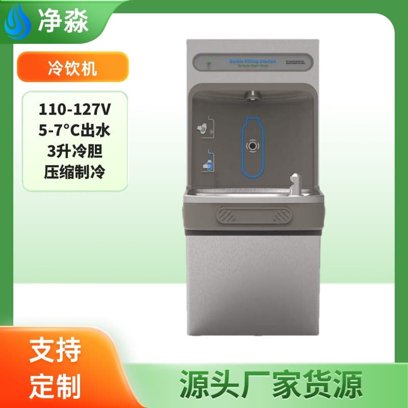Customized Multi-Function Direct Drinking Machine, Commercial Beverage Cooler, Stainless Steel Water Station with Cooling and Filtration, Wall-Mounted