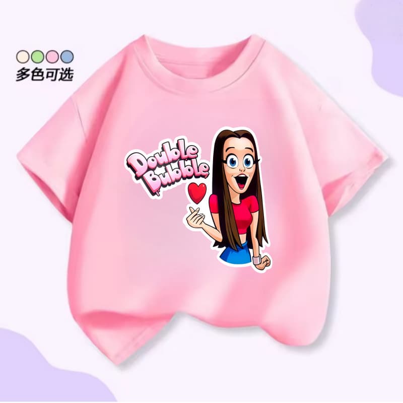 Doulole_Bulololen Kids T-Shirt Girls Multi-Color Short Sleeve Cotton T-Shirt Summer Cotton T-Shirt Short Sleeve Shirt