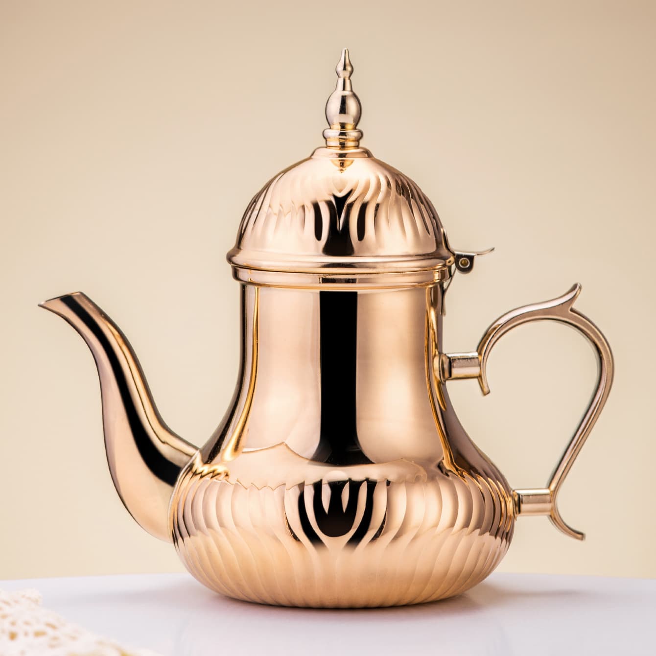 Stainless Steel Middle Eastern Teapot, Arabic Coffee Pot, Hot Water Pot, Floral Teapot, Palace-Style Teapot, Golden Tea Pot