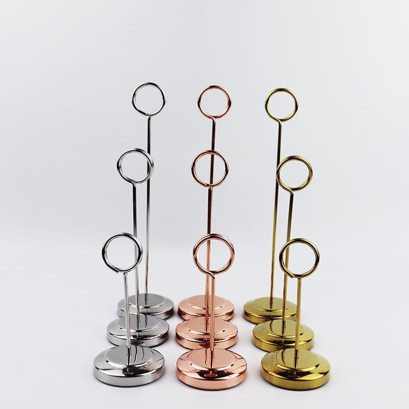 Stainless steel menu stand menu clip hotel restaurant wedding table number plate table card seat card holder menu base