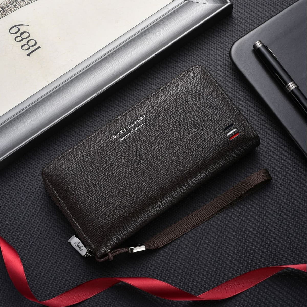 New 2026 Cross-Border Men's Wallet with Multiple Card Slots, Casual Long Wallet, Large Capacity Clutch Bag, Mobile Phone Coin Purse