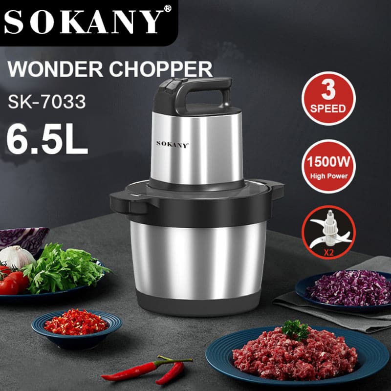 SOKANY Cross-border Home Kitchen Large Capacity European Standard Meat Grinder Food Processor Ice Crusher Meat Chopper Vegetable Cutter Blender
