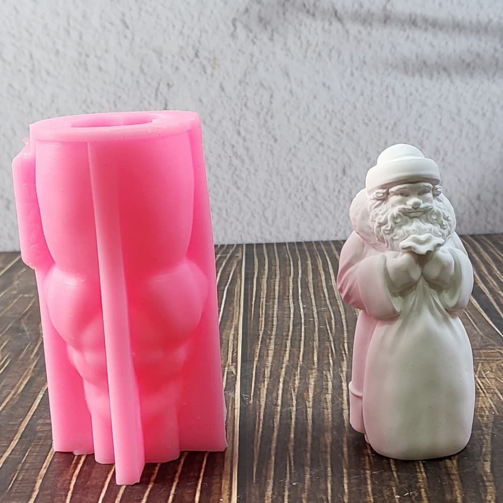 3D Santa Claus Figurine Silicone Mold DIY Silicone Plaster Mold Gypsum Candle Aroma Mold W0776