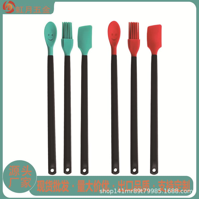 New Color Matching Small Silicone Spatula Spoon Oil Brush Baking Tool Three-Piece Set Cake Cream Spatula for Kitchen Use