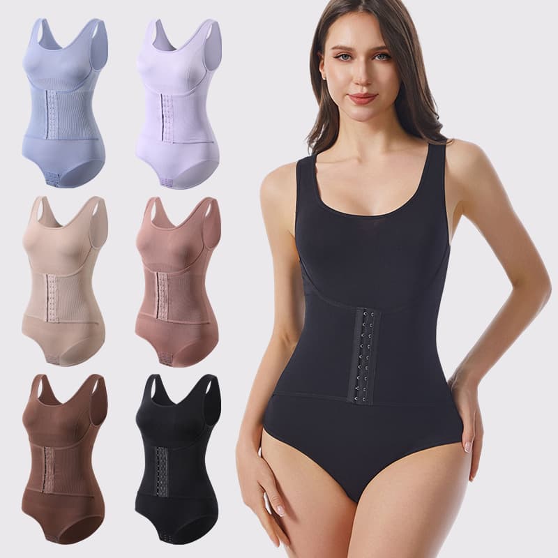 Women's Shapewear Bodysuit Slimming Waist Cinched Hip Enhancing Button Up Underwear Tight Fit Large Size Abdomen Control