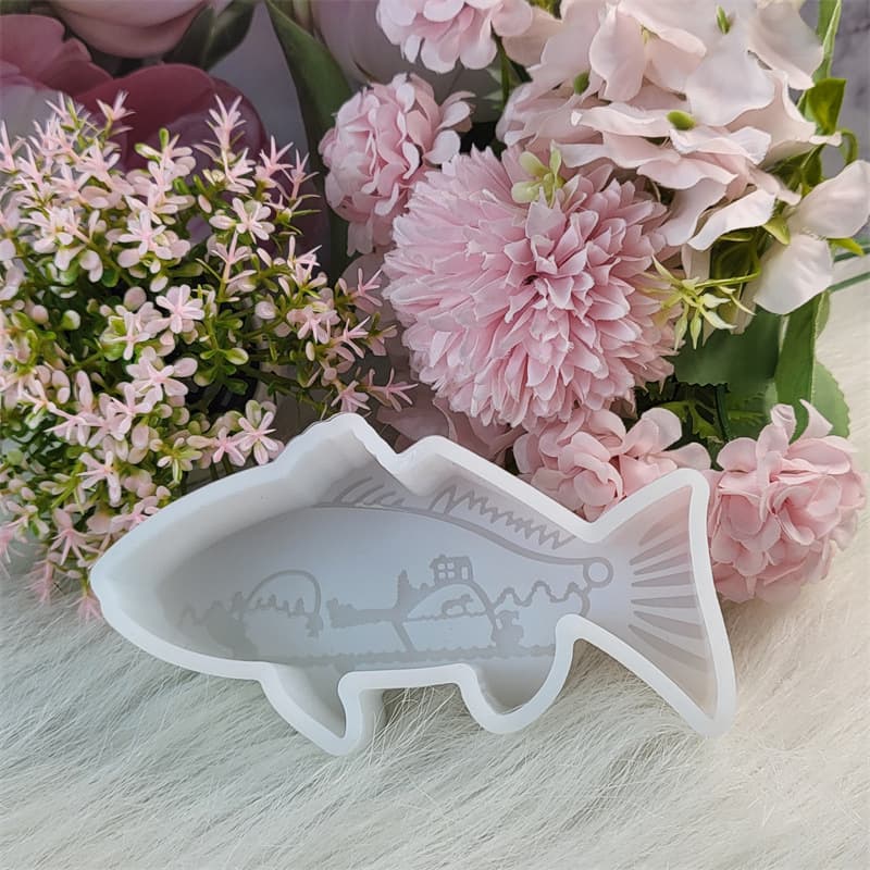 Fish-shaped Car Aromatherapy Epoxy Resin Mold for DIY Gypsum Aroma Candles and Diffuser Stones