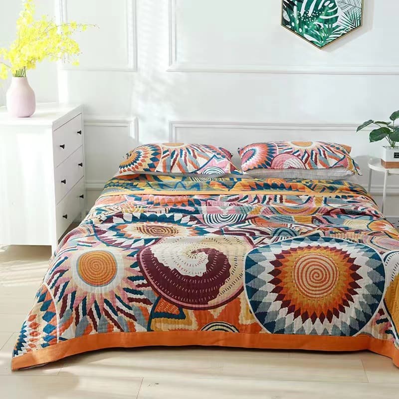 All-cotton gauze blanket pure cotton four-season blanket multi-layer gauze nap cover blanket single/double bed towel blanket factory wholesale